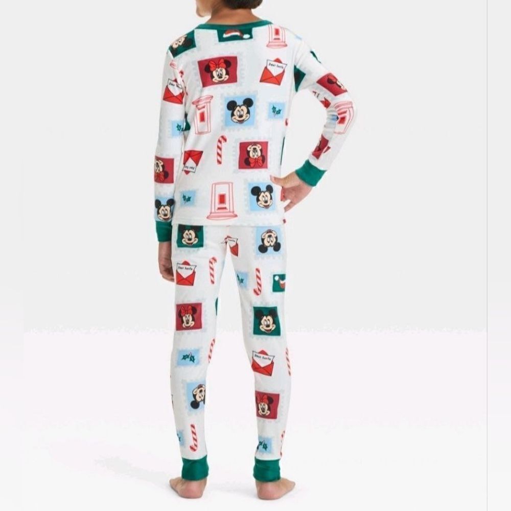 NWT Kids' Christmas Disney Mickey Minnie Mouse 2pc Snug Fit Pajama Set, size 10 - Picture 7 of 8